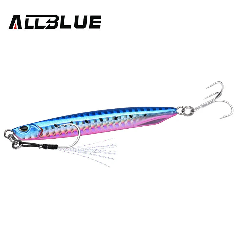 ALLBLUE DRAGER Super Slim SSZ Metal Casting Jig 20G 30G Shore Drag Cast Jigging Spoon Zinc Fishing Lure Artificial Bait Tackle