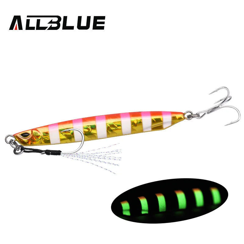 ALLBLUE DRAGER Super Slim SSZ Metal Casting Jig 20G 30G Shore Drag Cast Jigging Spoon Zinc Fishing Lure Artificial Bait Tackle
