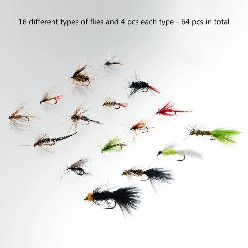 Bassdash 64-Piece Assorted Fly Fishing Kit - Fish & Cheaps | Fishing & Outdoor Gear