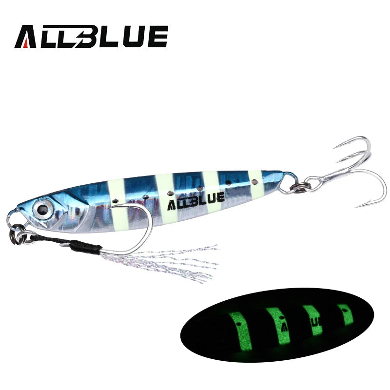 ALLBLUE New WAHOO Metal Jig Jigging Spoon 20G 30G Shore Casting Jig Drag Cast Sea Bass Lure Artificial Bait Fishing Tackle