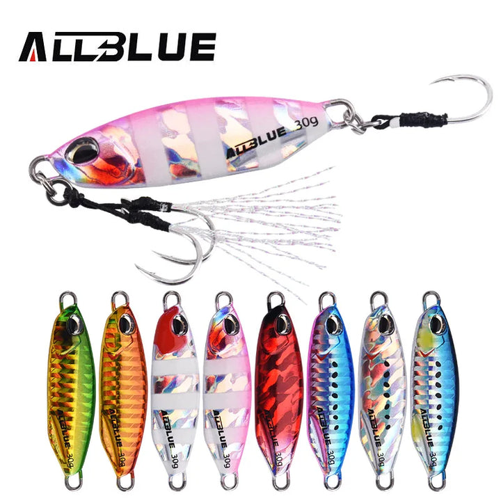 ALLBLUE New DRAGER SLOW Cast Metal Jig Fishing Lure Jigging Spoon 20G 30G Artificial Bait Shore Casting Jig Fishing Tackle