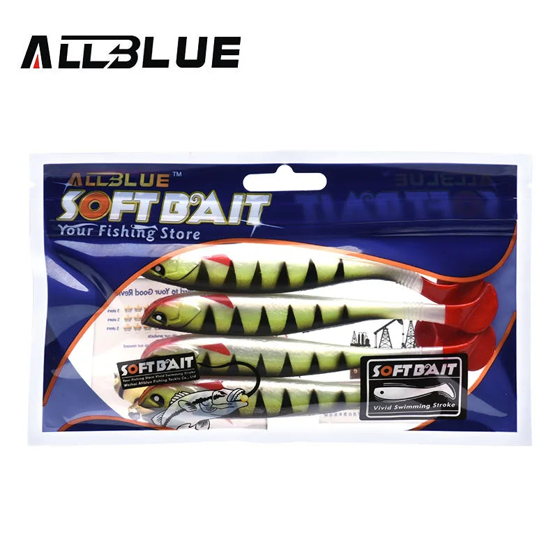 ALLBLUE LUKA 3D SOFT SWIN Fishing Lure 10g/12cm Soft Bait 4pcs/lot Shad Silicone Bass Pike Minnow Swimbait Jigging Plastic Lure
