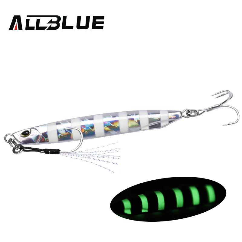 ALLBLUE DRAGER Super Slim SSZ Metal Casting Jig 20G 30G Shore Drag Cast Jigging Spoon Zinc Fishing Lure Artificial Bait Tackle