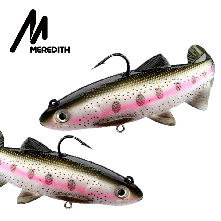 MEREDITH 5.90" Trout Soft Baits 15cm 65.8g Sinking Action PVC Material Fishing Lure Artificial Swimming Silicon Bait Wobblers