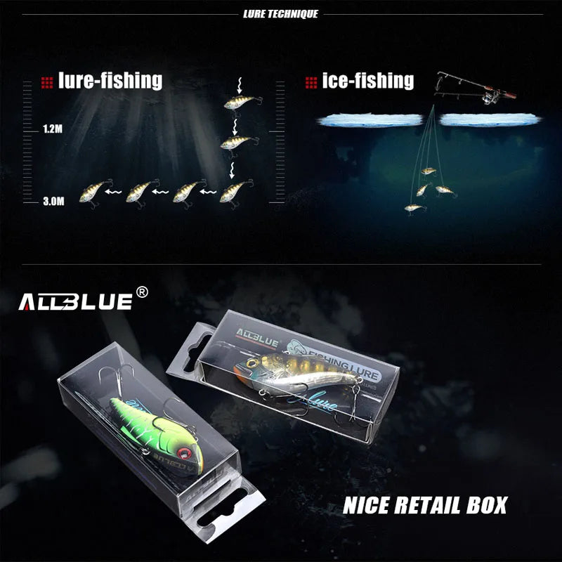 ALLBLUE JOKER 70S Sinking Fishing Lure Lipless Crankbaits Hard Artificial VIB Vibration Bait All Depth Winter Ice Fishing Tackle