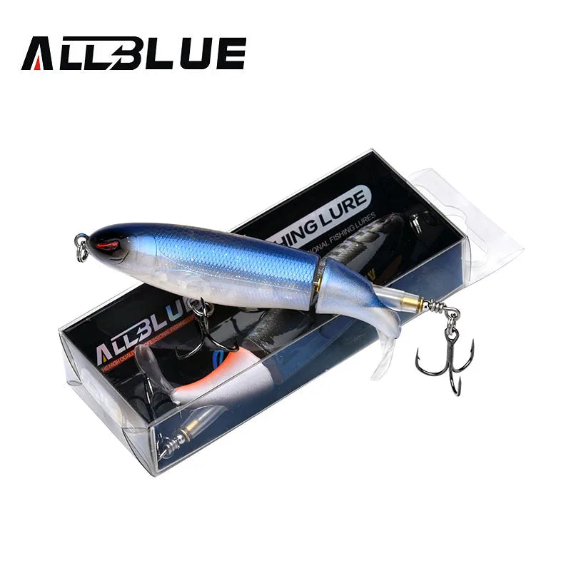 ALLBLUE Whopper Popper 9cm/11cm/13cm Topwater Fishing Lure Artificial Bait Hard Plopper Soft Rotating Tail Fishing Tackle Geer