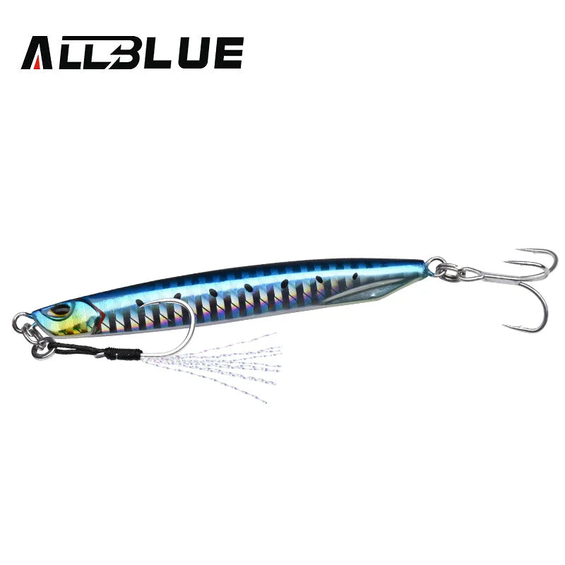 ALLBLUE DRAGER Super Slim SSZ Metal Casting Jig 20G 30G Shore Drag Cast Jigging Spoon Zinc Fishing Lure Artificial Bait Tackle