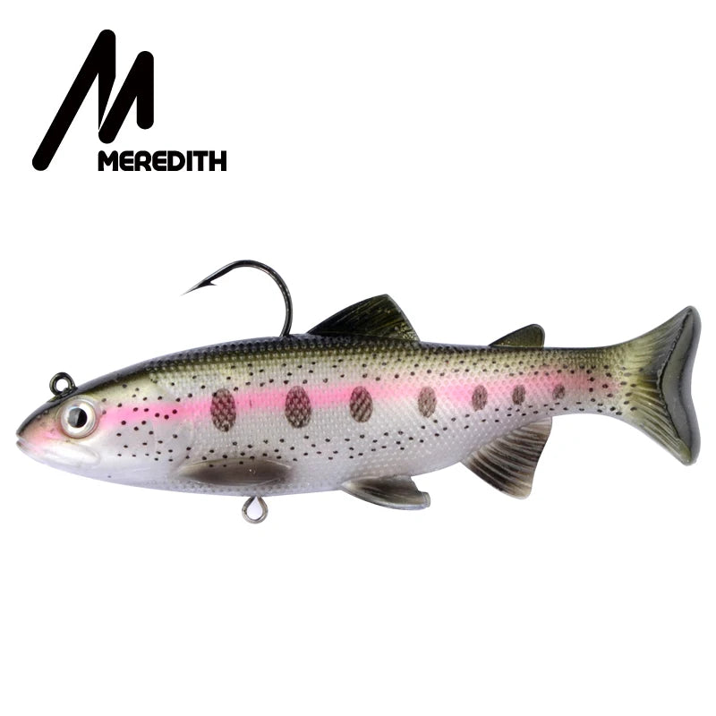 MEREDITH 5.90" Trout Soft Baits 15cm 65.8g Sinking Action PVC Material Fishing Lure Artificial Swimming Silicon Bait Wobblers
