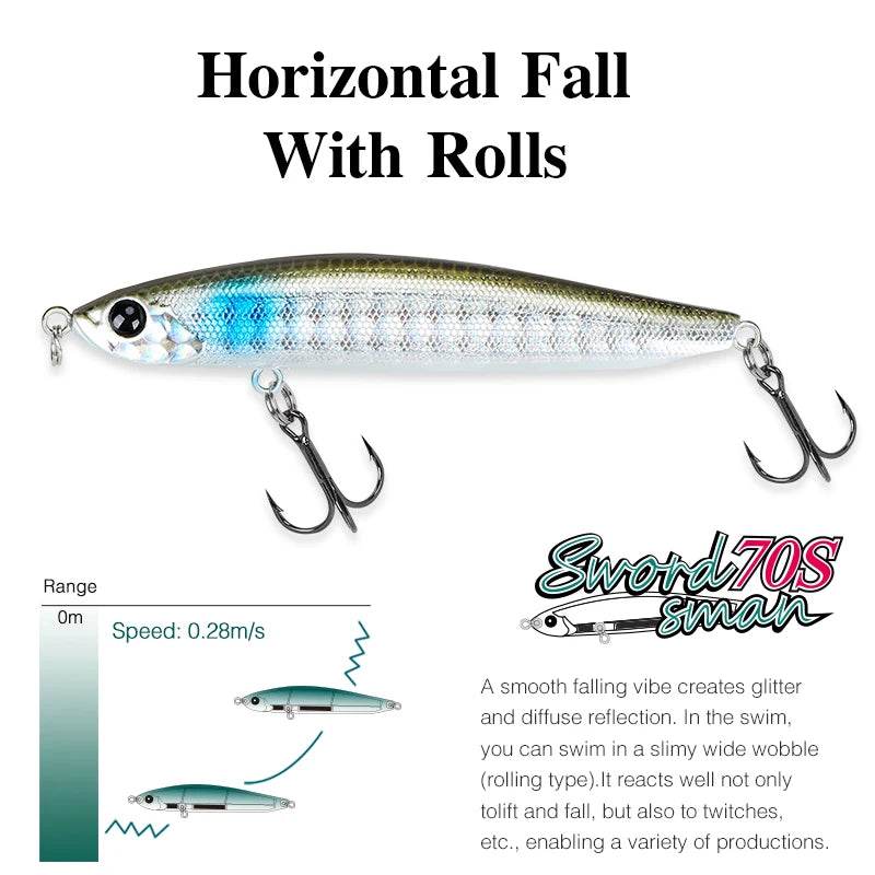 TSURINOYA 70S Sinking Slim Pencil Lure - Fish & Cheaps | Fishing & Outdoor Gear