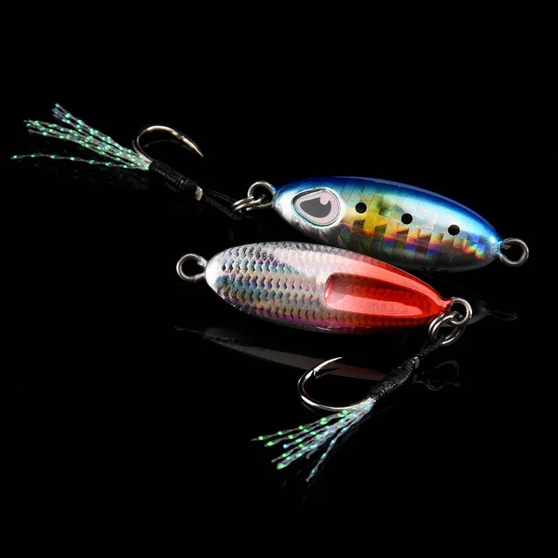 ALLBLUE Slow Drop 7G 10G 15G Micro Cast Metal Jig Shore Casting Jigging Spoon Saltwater Fishing Lure Artificial Bait Tackle