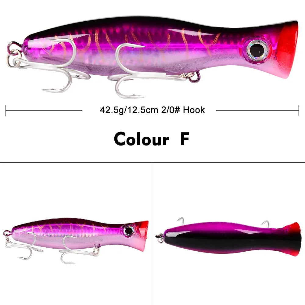 Popper Fishing Lures Weights 13cm 43g Large Poppers Top Water Lure Isca Artificial Hard Bait Fishing Tackle Articulos De Pesca