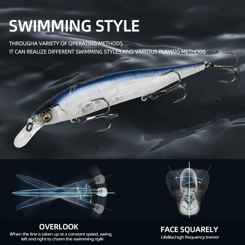 MEREDITH ITO SHINER-115SP Innovation Weight System Top Fishing Lures Minnow Wobbler Quality Fishing Tackle Hooks For Fishing