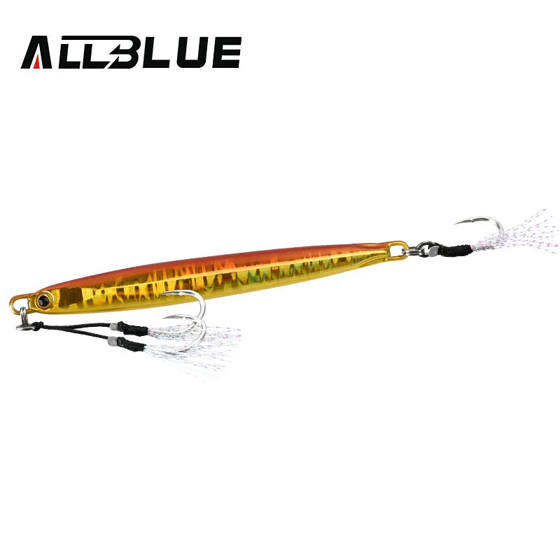 ALLBLUE SLOWER Long Metal Jig Fishing Lure Slow Cast Jigging Spoon 20G 30G 40G 60G Artificial Shore Metal Bait Sea Tackle