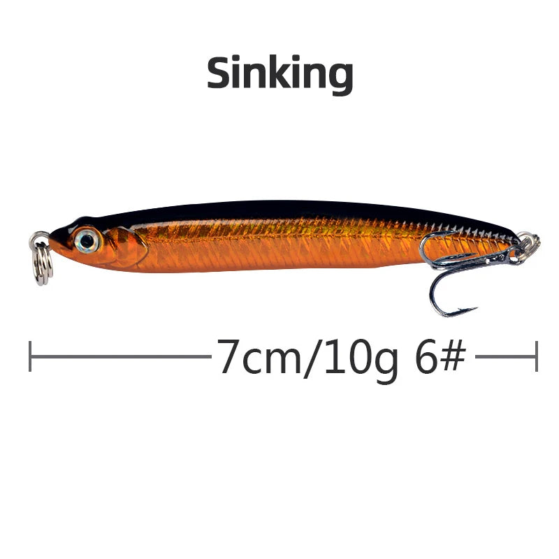 1pcs High Quality Thrill Stick Fishing Lure 8.1g 10g Sinking Pencil Long Casting Shad Minnow Artificial Bait Pike Lures