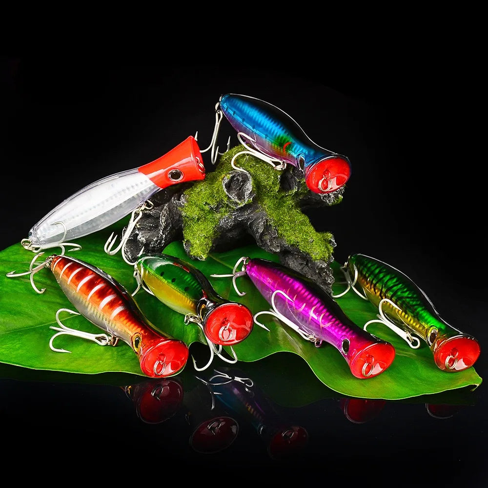 Popper Fishing Lures Weights 13cm 43g Large Poppers Top Water Lure Isca Artificial Hard Bait Fishing Tackle Articulos De Pesca