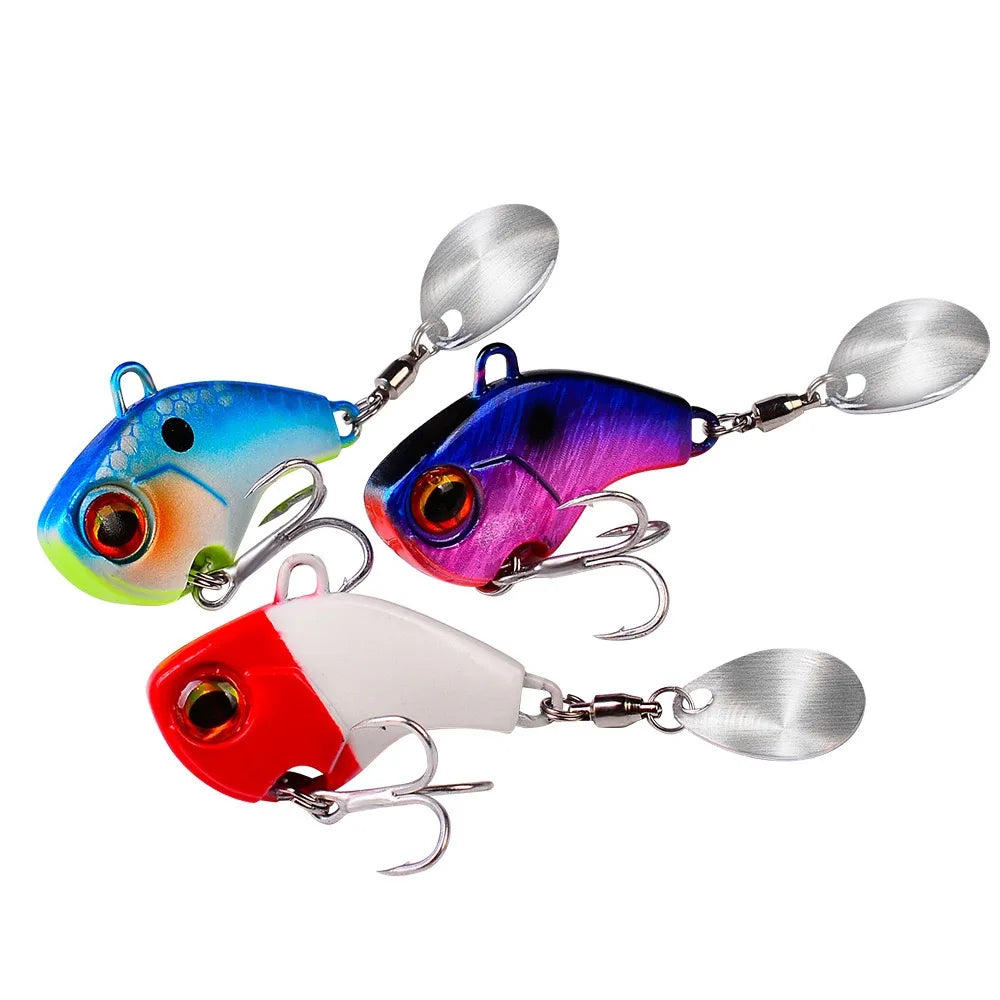 1pc Metal VIB Blade Lure 6g 15g 28g 3D Eyes Pencil Spoon Spinner Balancer Fishing Lure Hard Bait Fishing Tackle with Hook