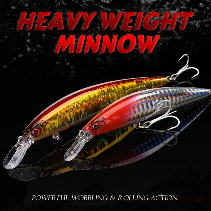 ALLBLUE Heavy Weight Minnow 90mm/110mm Sinking Jerkbait Longcast Fishing Lure Saltwater Sea Bass Plastic Artificial Bait Tackle