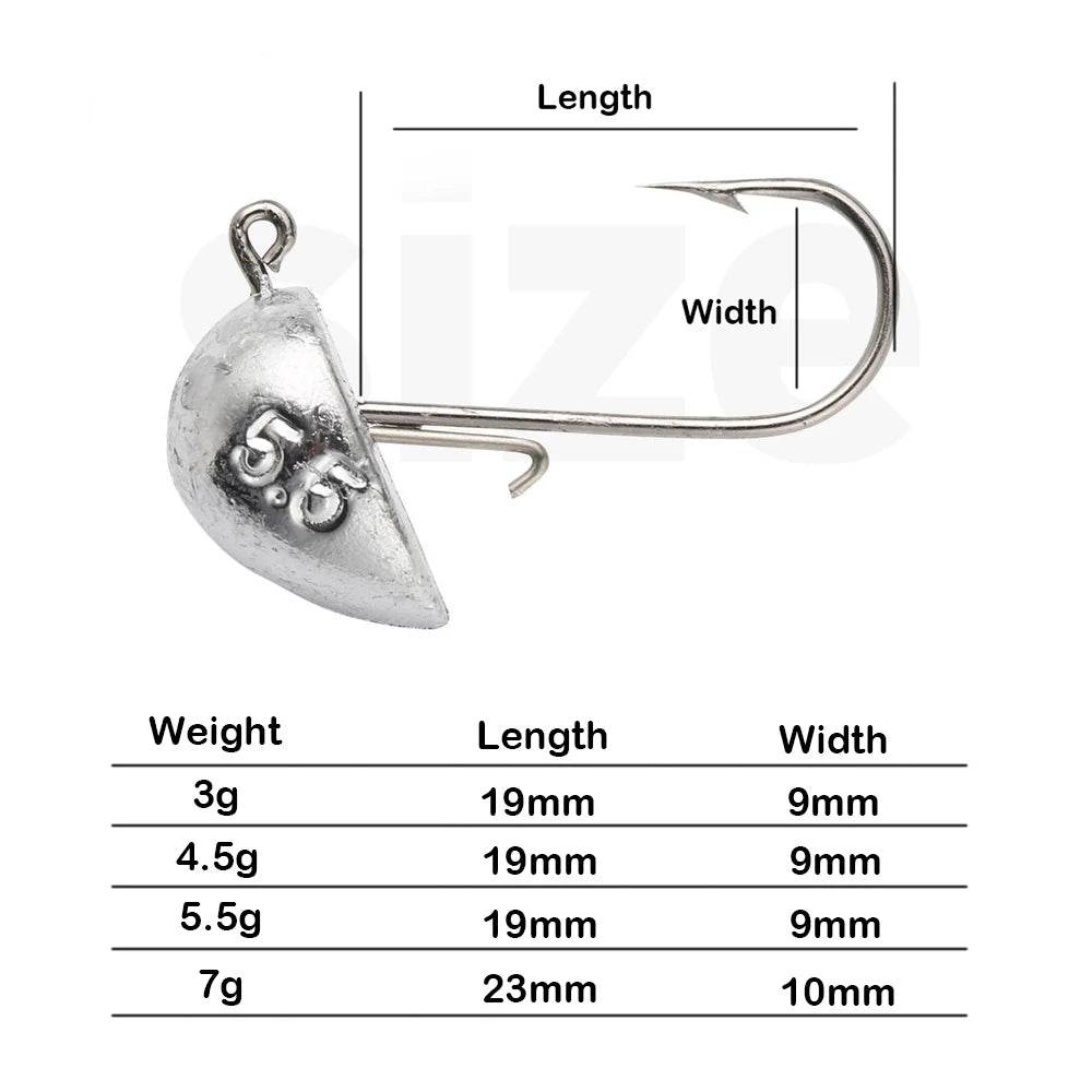 JOHNCOO Jig Head Jig Hooks – 10pcs Set - Fish & Cheaps | Fishing & Outdoor Gear