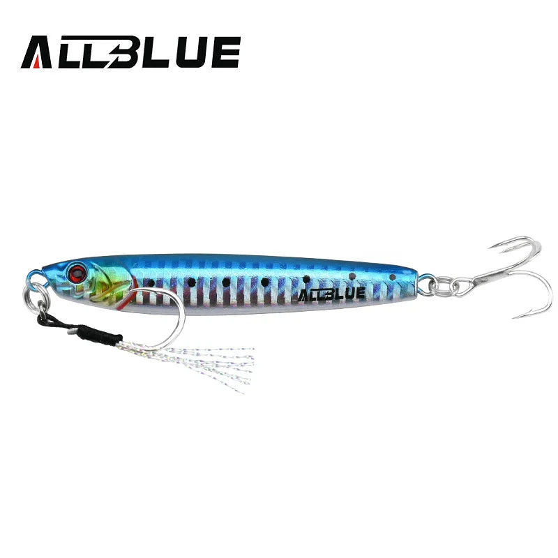 ALLBLUE 3D Minnow Metal Casting Jig Spoon 20G 40G Off Shore Drag Cast Jigging Artificial Bait Sea Bass Lure Fishing Tackle