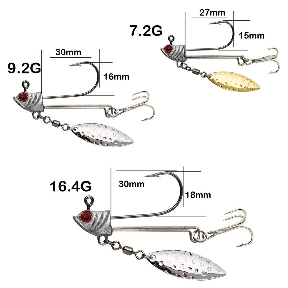 JOHNCOO Willow Blade Jig Head Hooks – 3 Pack - Fish & Cheaps | Fishing & Outdoor Gear