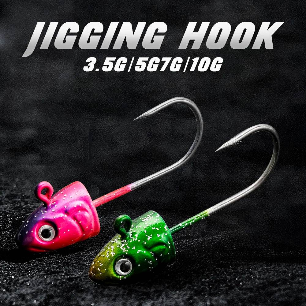 JOHNCOO Jig Head Soft Lure Hook Pack - Fish & Cheaps | Fishing & Outdoor Gear
