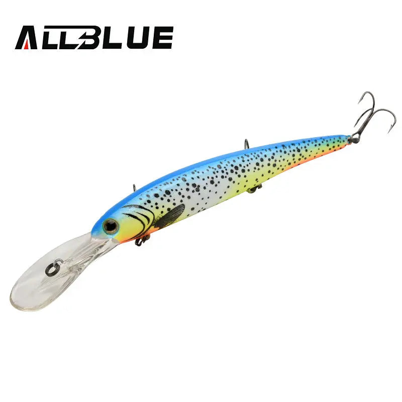 ALLBLUE DEEP WALLEYE Trolling Fishing Lure Wobbler 125MM 19G Floating Crankbait Minnow Bass Pike Bait Depth 3-8M Fishing Tackle