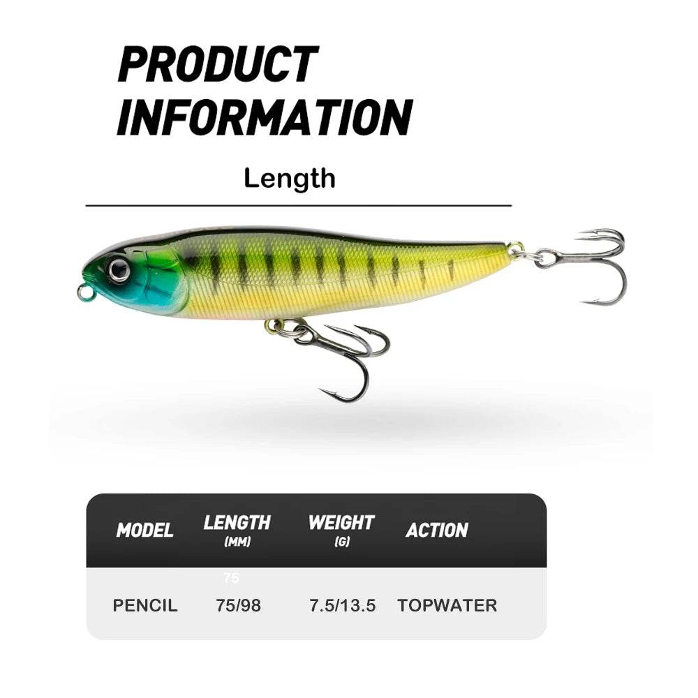 JOHNCOO Topwater Pencil Lure - Fish & Cheaps | Fishing & Outdoor Gear