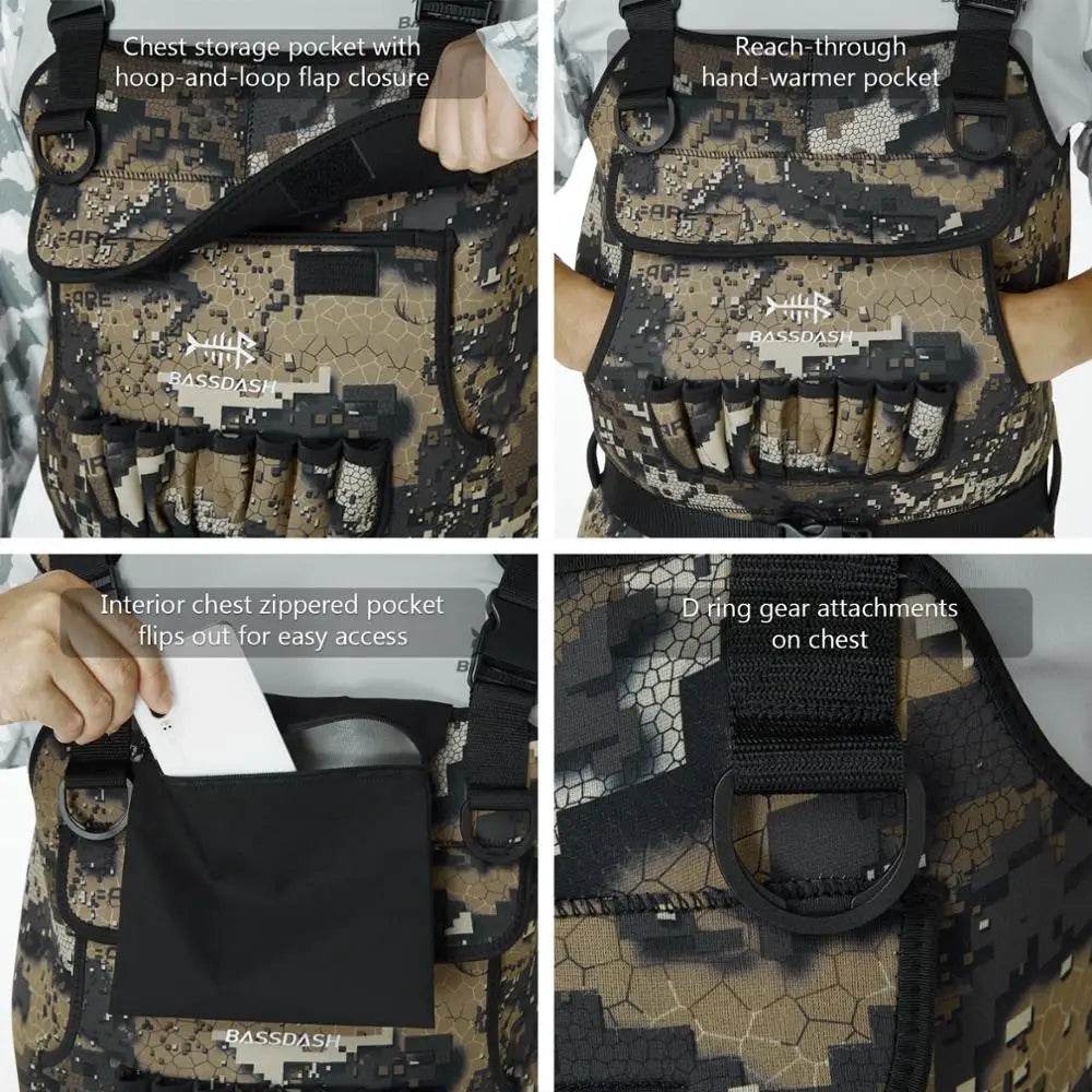 Bassdash Bare Camo Neoprene Chest Waders - Fish & Cheaps | Fishing & Outdoor Gear