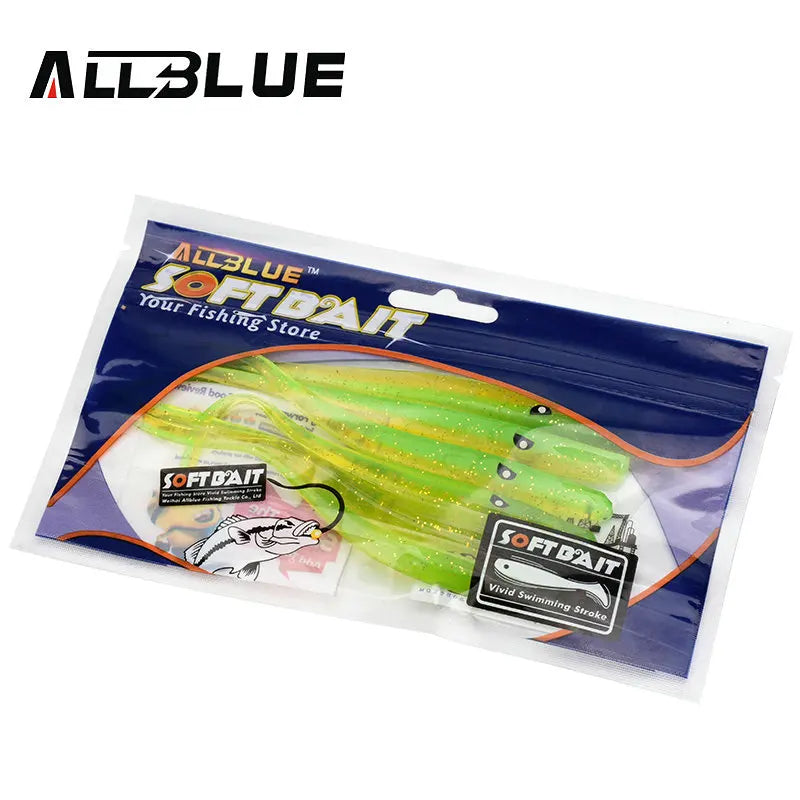 ALLBLUE Crazy Slug 130mm 6pcs/bag Soft Fishing Lure Seabass Artificial Bait Silicone Worm Shad Eel Needfish Fishing Tackle