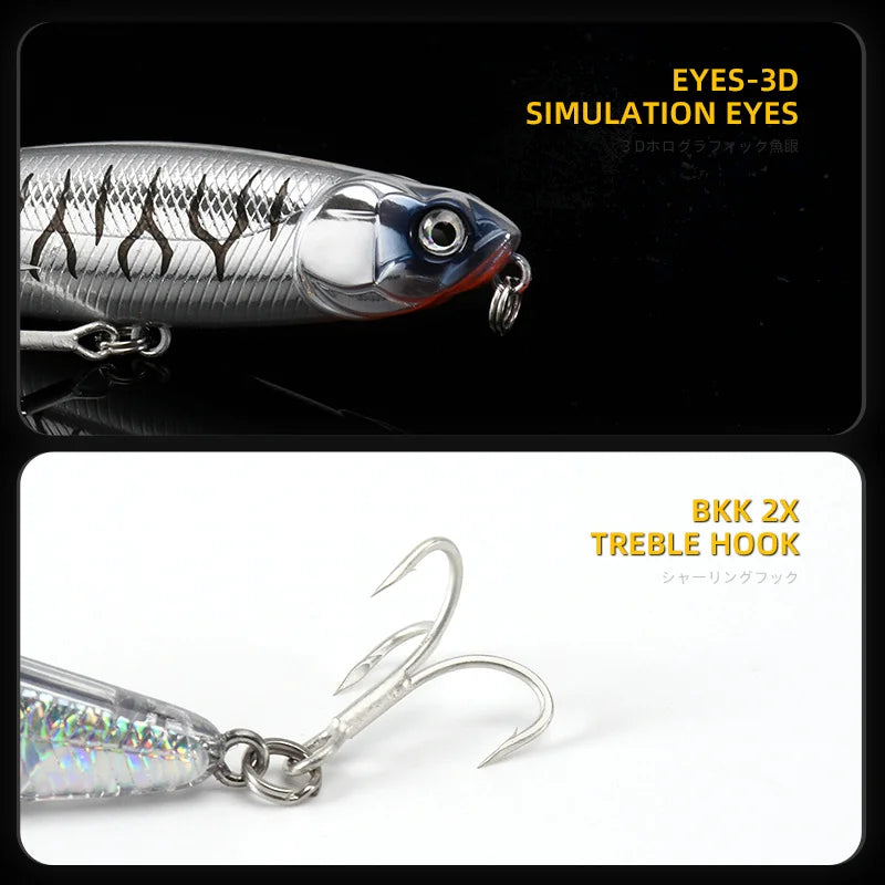 BLUX RIPPLE 87 Topwater Pencil WTD 87mm 9g Surface Fishing Lure Walk The Dog Artificial Saltwater Hard Bait Bass Plastic Walker