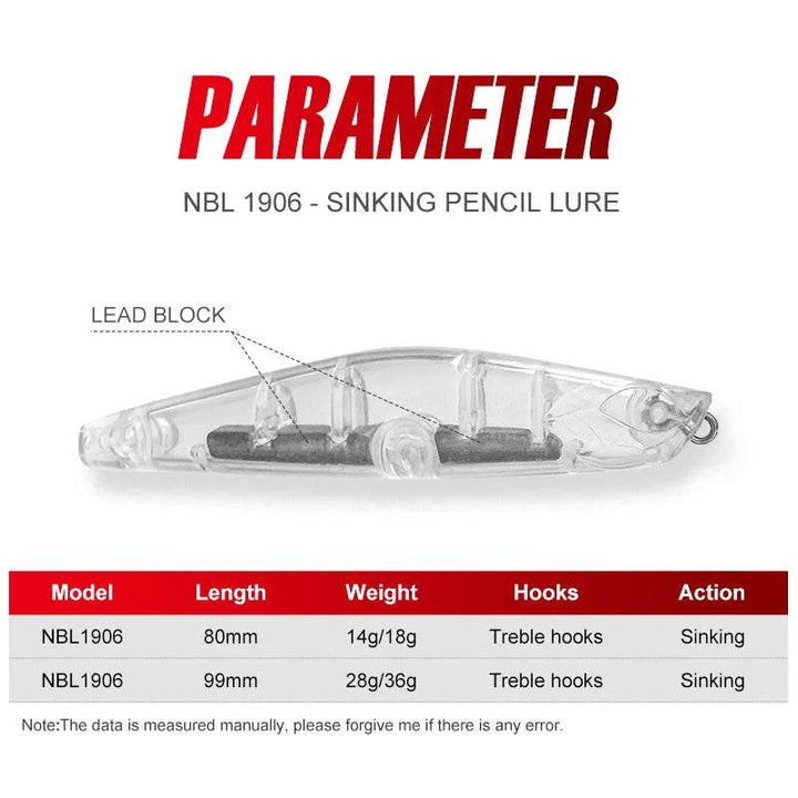 Noeby Ballista Sinking Pencil Lure - Fish & Cheaps | Fishing & Outdoor Gear