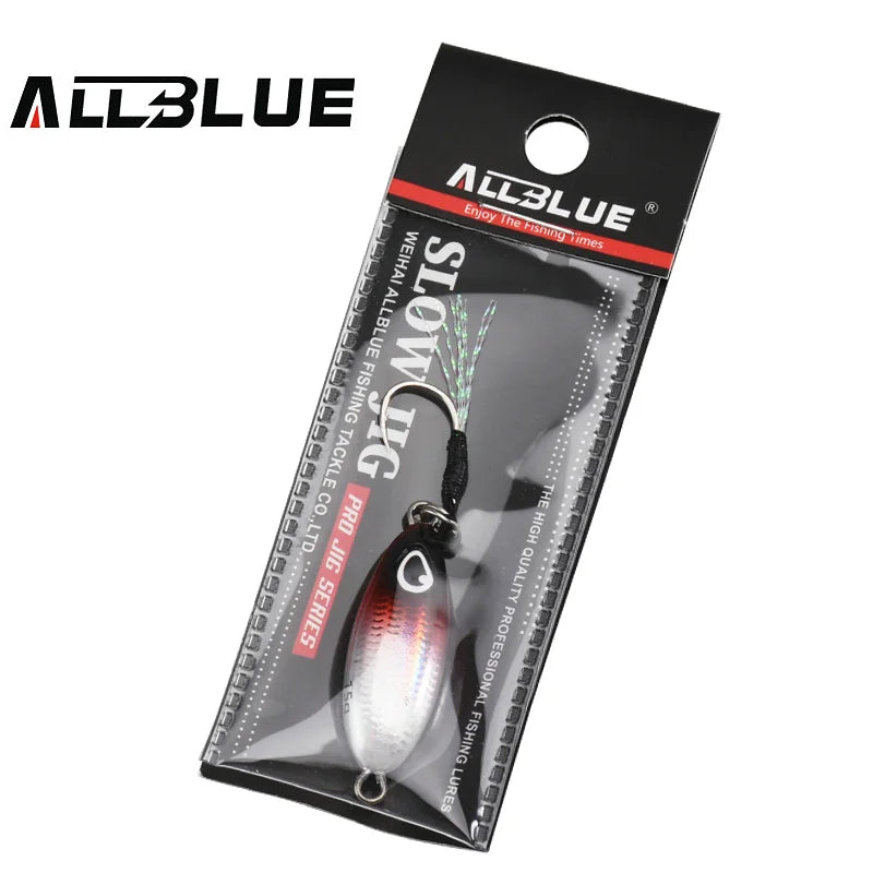 ALLBLUE Slow Drop 7G 10G 15G Micro Cast Metal Jig Shore Casting Jigging Spoon Saltwater Fishing Lure Artificial Bait Tackle