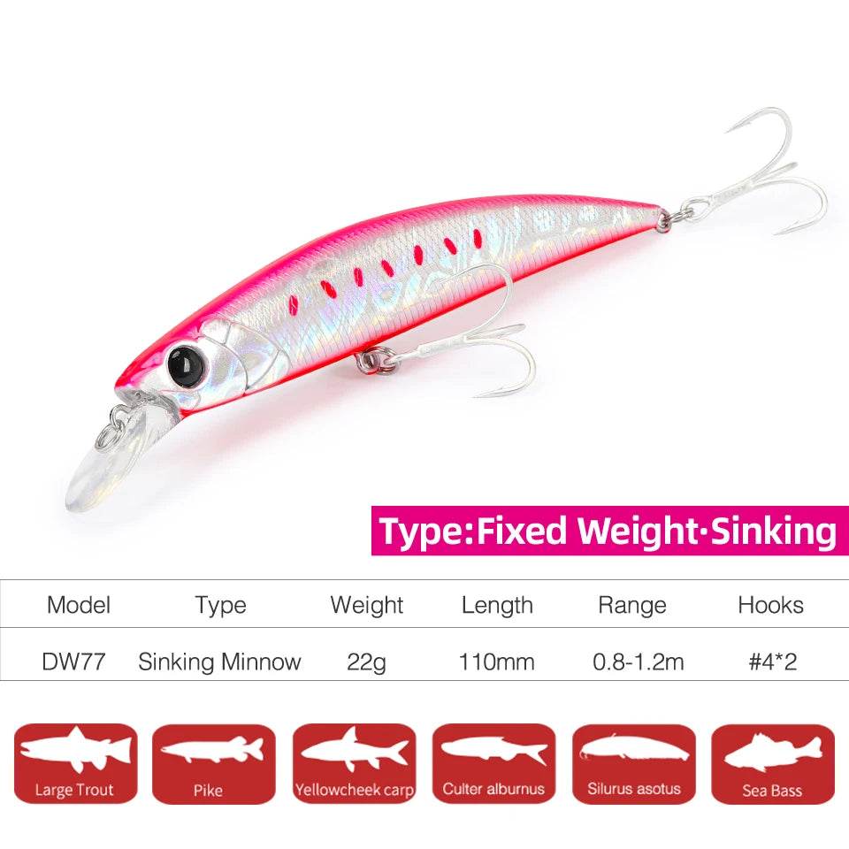 TSURINOYA 110S Sinking Minnow – DW77 New Colour - Fish & Cheaps | Fishing & Outdoor Gear