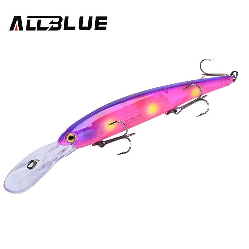 ALLBLUE DEEP WALLEYE Trolling Fishing Lure Wobbler 125MM 19G Floating Crankbait Minnow Bass Pike Bait Depth 3-8M Fishing Tackle