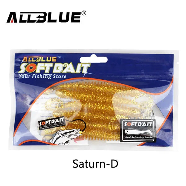 ALLBLUE Saturn 105mm 9g Soft Lure Single Tail Worm Grub 6pcs/lot Silicone Artificial Plastics Bait Bass Swimbait  Pike Tackle