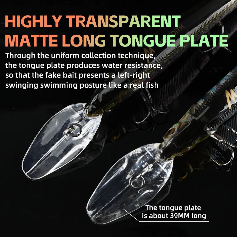 MEREDITH Minnow Wobbler Fishing Lures 110mm Artificial Hard Bait Depth 0-3m bait Jerk Bass Pike Baits Slow Sinking or Flaoting