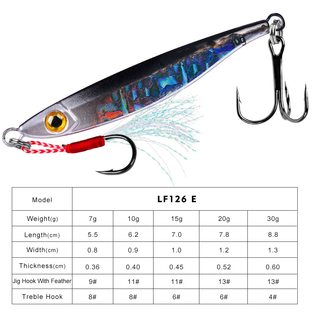 Japen Metal Cast Jig Spoon 7-30g Luminous Shore Casting  Sea Bass Fishing Lure Artificial Bait Tackle Jigging Lure