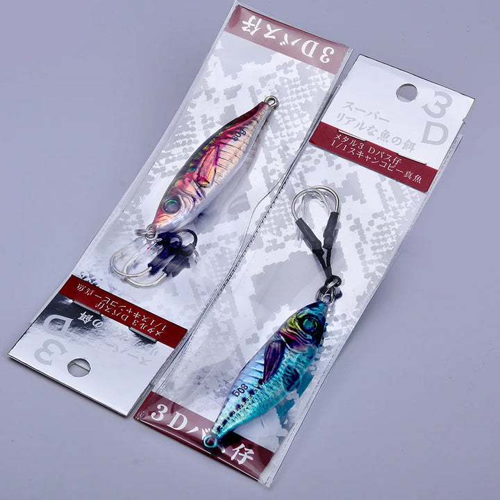 BIG Metal Jig Fishing Lure Weights 30g-80g Trolling Hard Bait Bass Fishing Bait Tackle Noctilucent Jigging Saltwater Lures