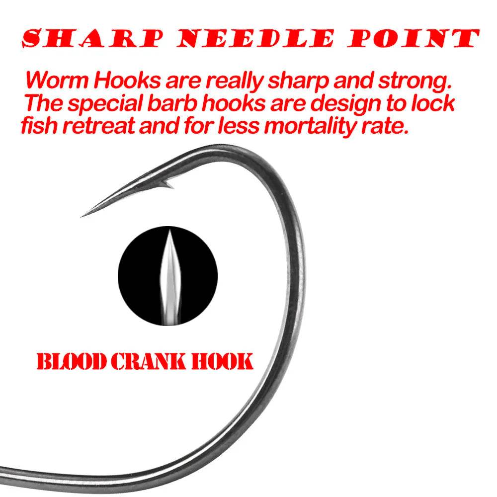 JOHNCOO 4X Blood Wide Crank Fishing Hooks - Fish & Cheaps | Fishing & Outdoor Gear