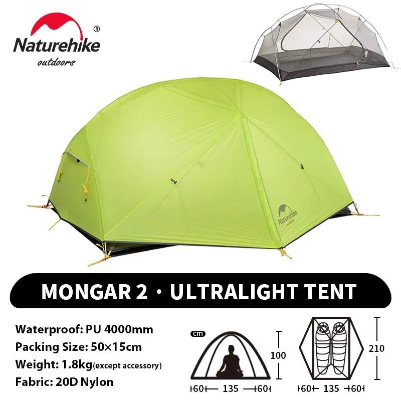Naturehike Mongar UL 2 — Ultralight 2-Person Trekking Tent - Fish & Cheaps | Fishing & Outdoor Gear
