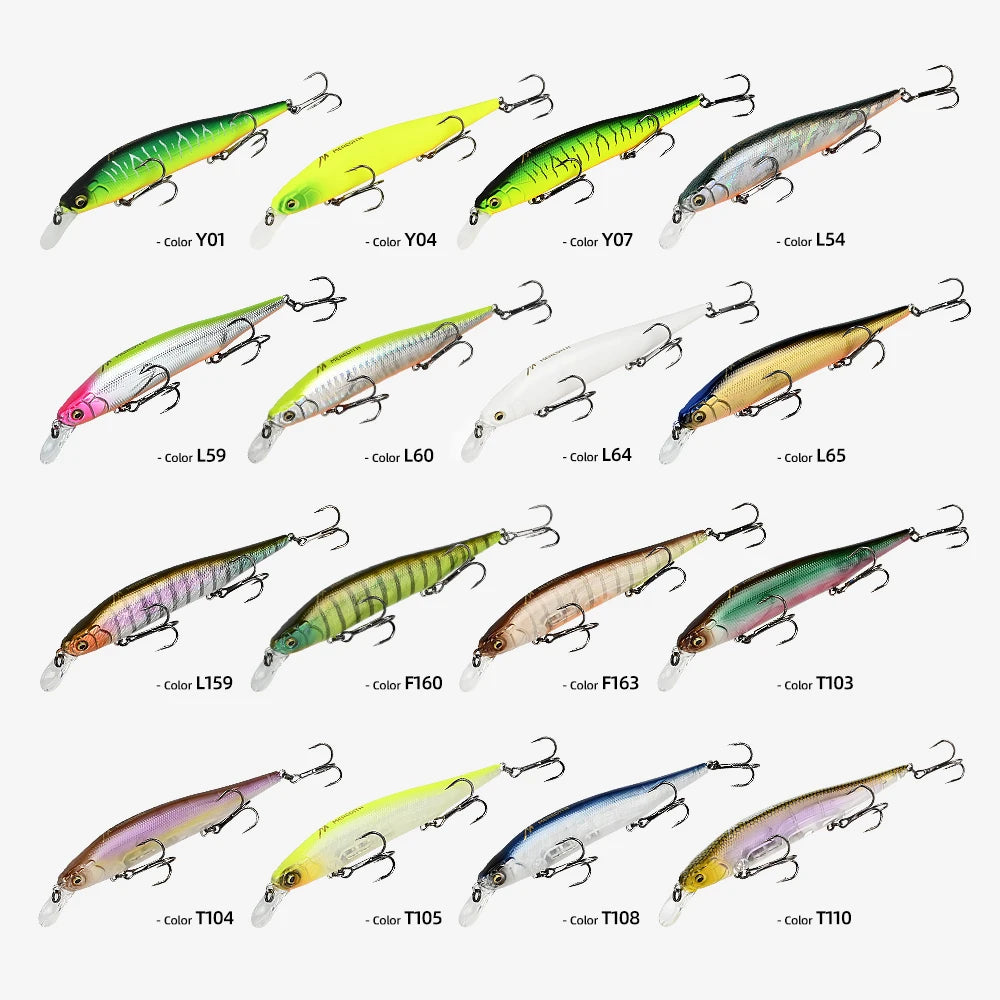 MEREDITH 115mm Slow Floating Jerkbaits Innovation Weight System for Pike Minnow Lures for Fishing Artificial Bait Fishing Bait
