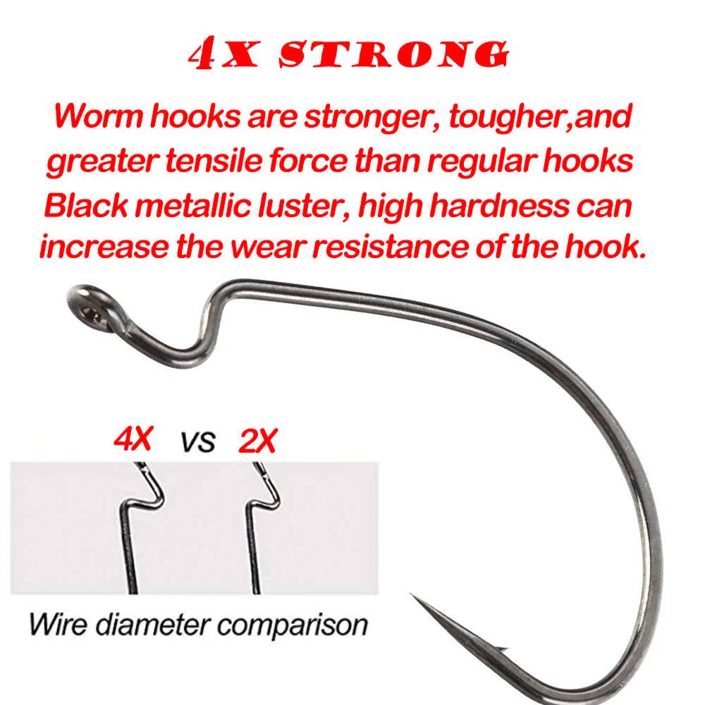 JOHNCOO 4X Blood Wide Crank Fishing Hooks - Fish & Cheaps | Fishing & Outdoor Gear