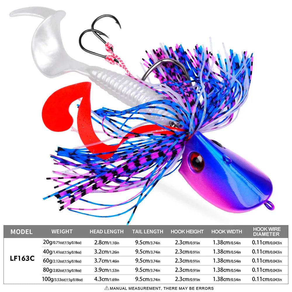 PROBEROS Big Head Jig – Rolling Tail Soft Bait Lure - Fish & Cheaps | Fishing & Outdoor Gear