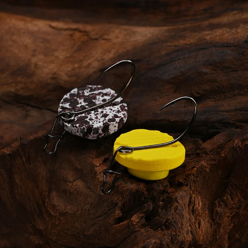 The BLUX BUTTON Area Trout Disc-like Vertical Fishing Lure 13mm 1.5g Sinking ABS Brass Deka Spoon Bung Artificial Bait Tackle