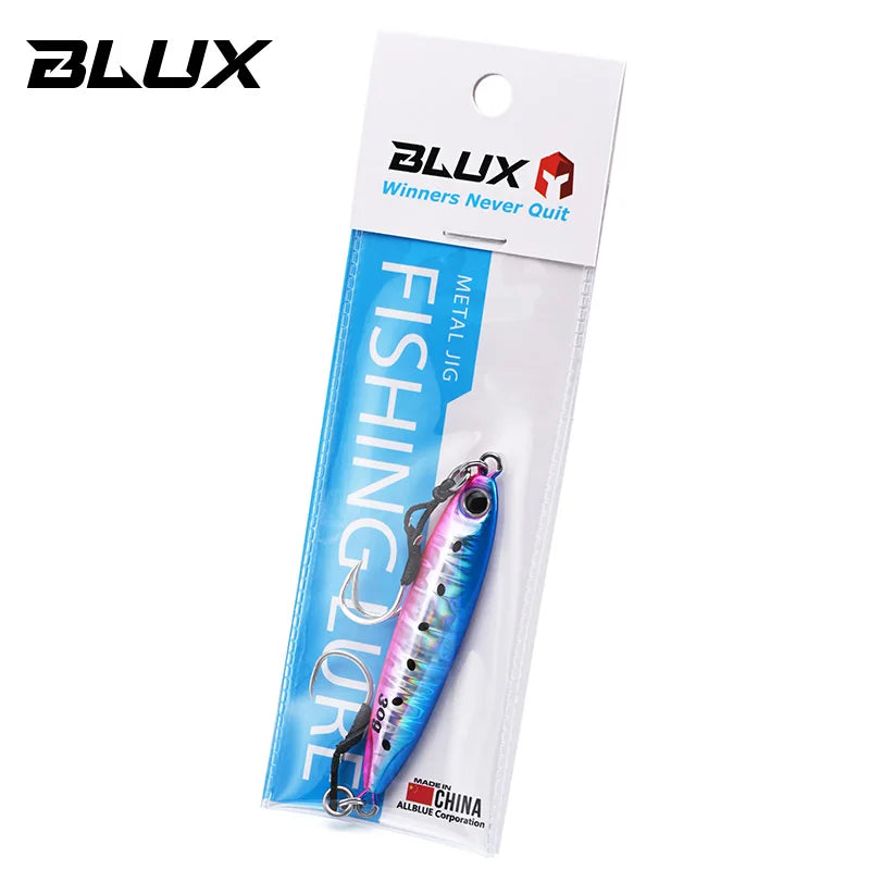 BLUX Slow Blatt Cast Slim Metal Jig 15g 20g 30g Fishing Lure Jigging Spoon Off Shore Rock Saltwater Bass Artificial Baits