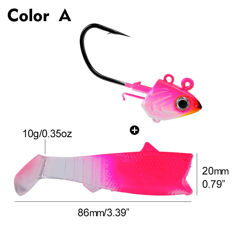 PRO BEROS 1Pcs 30g 35g 45g Head Jig Hooks for Soft Worm Fishing Tackle Sea Fishing Hook Lure Fish Head Shape Bait