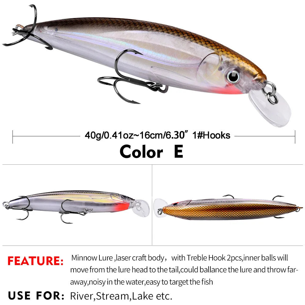 Minnow Fishing Lure 160mm 40g Floating Hard Bait Wobbler Jig Bait Crankbait Carp Striped Bass Pesca Fishing Tackle SwimBait