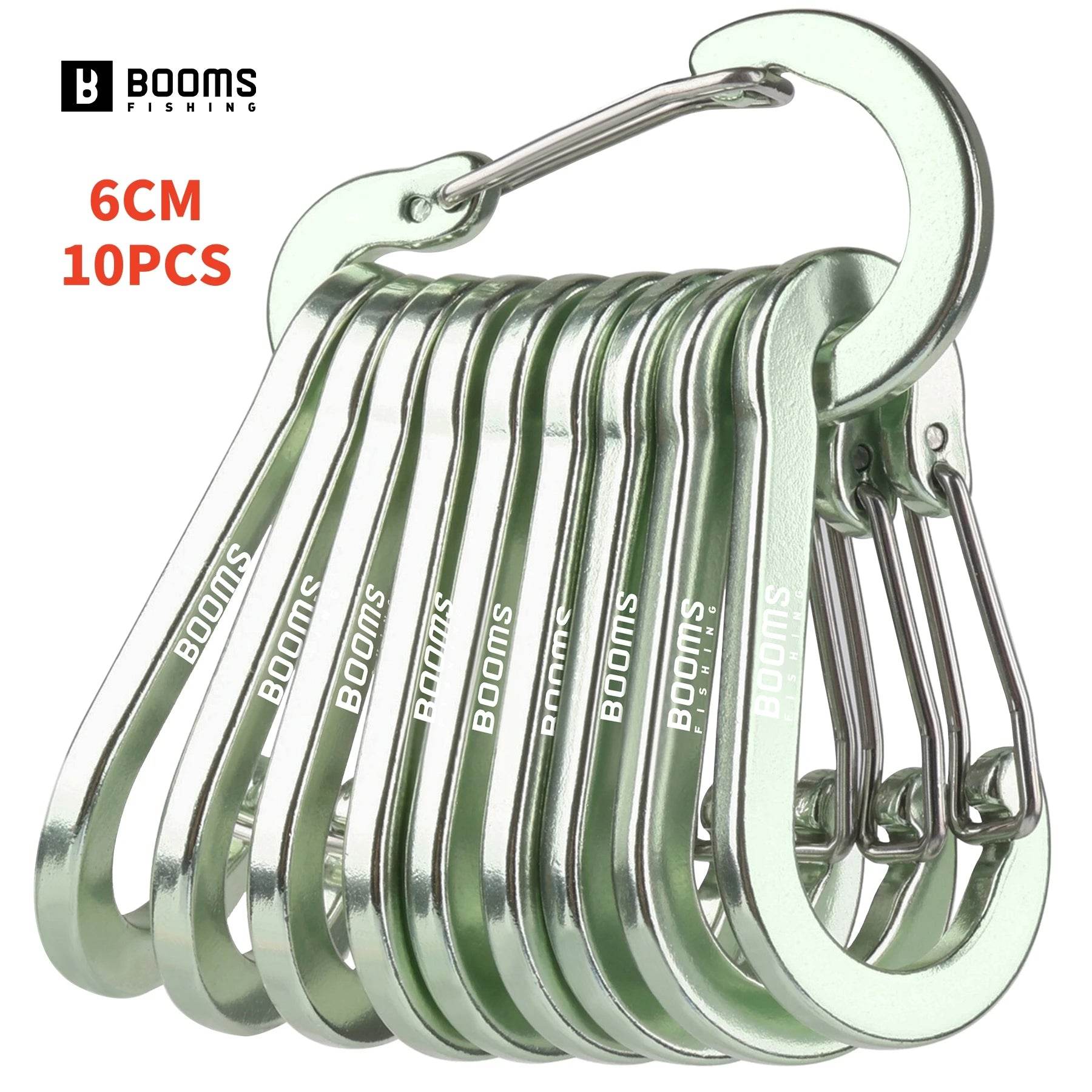 Booms Fishing 6cm Aluminium Carabiner Clips – 10 Pack - Fish & Cheaps | Fishing & Outdoor Gear