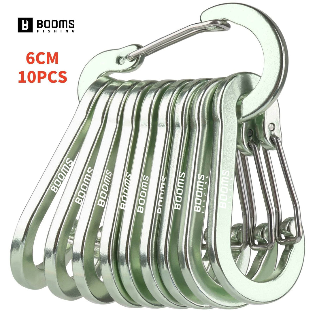 Booms Fishing 6cm Aluminium Carabiner Clips – 10 Pack - Fish & Cheaps | Fishing & Outdoor Gear