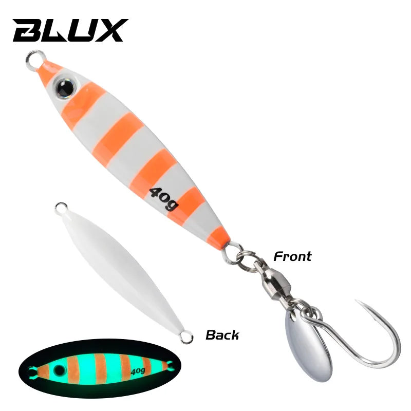 BLUX Blade Shotel Casting Jig 30g 40g 60g Metal Jigging Spoon Spanish Mackerel Bass Off Shore Artificial Bait Saltwater Tackle
